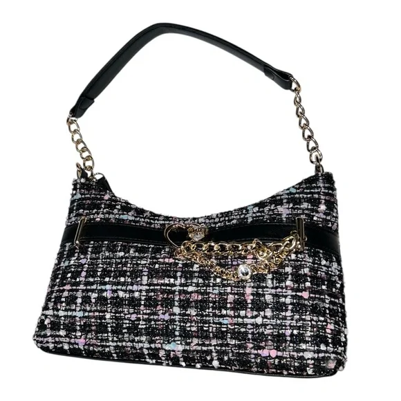 Juicy Couture Open Heart Shoulder Bag In Tweed NWOT